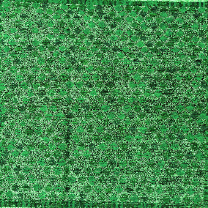 Square Machine Washable Abstract Green Modern Area Rugs, wshabs4361grn