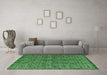 Machine Washable Abstract Emerald Green Modern Area Rugs in a Living Room,, wshabs4361emgrn