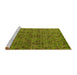 Sideview of Machine Washable Abstract Yellow Modern Rug, wshabs4361yw