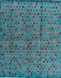 Machine Washable Abstract Deep Turquoise Green Rug, wshabs4361