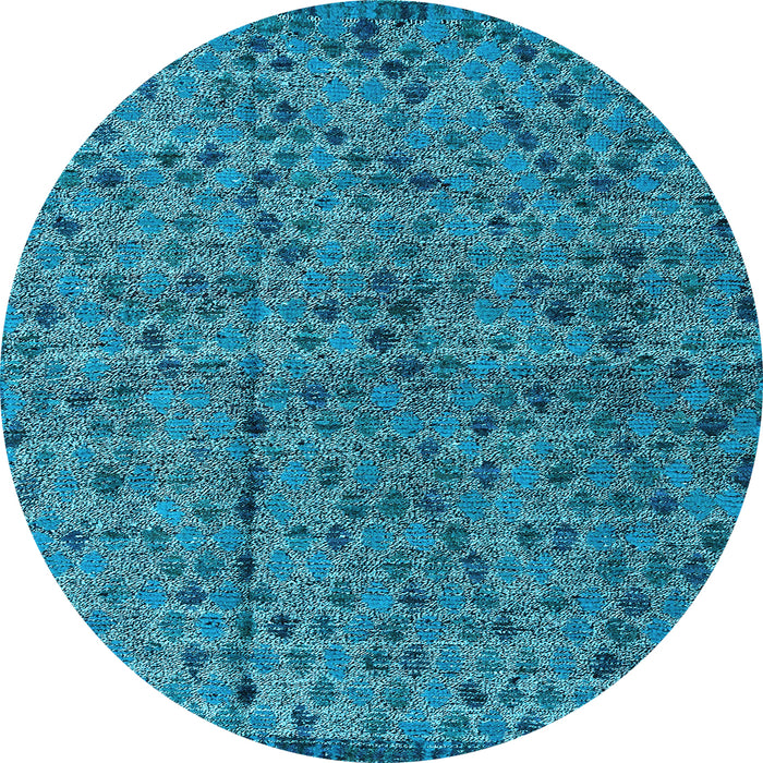 Round Abstract Light Blue Modern Rug, abs4361lblu