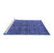 Sideview of Machine Washable Abstract Blue Modern Rug, wshabs4361blu