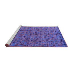 Sideview of Machine Washable Abstract Purple Modern Area Rugs, wshabs4361pur