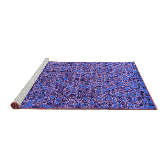 Sideview of Machine Washable Abstract Purple Modern Area Rugs, wshabs4361pur
