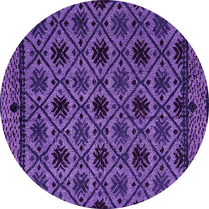 Round Abstract Purple Modern Rug, abs4362pur