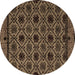 Round Abstract Brown Modern Rug, abs4362brn