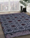 Machine Washable Abstract Slate Blue Grey Blue Rug in a Family Room, wshabs4362