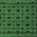 Square Machine Washable Abstract Emerald Green Modern Area Rugs, wshabs4362emgrn