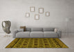 Machine Washable Abstract Yellow Modern Rug in a Living Room, wshabs4362yw