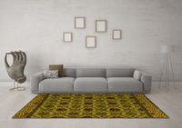 Machine Washable Abstract Yellow Modern Rug, wshabs4362yw