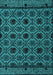 Machine Washable Abstract Turquoise Modern Area Rugs, wshabs4362turq