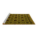 Sideview of Machine Washable Abstract Yellow Modern Rug, wshabs4362yw