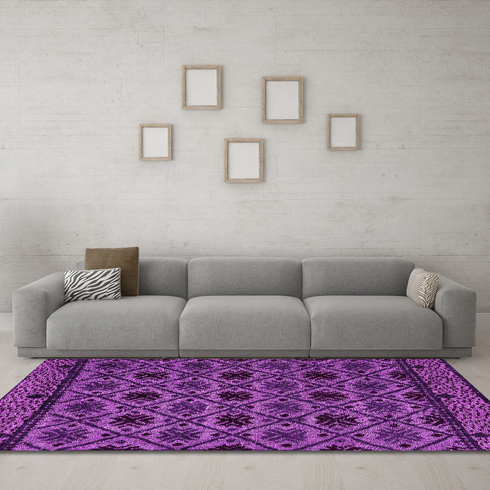 Machine Washable Abstract Pink Modern Rug in a Living Room, wshabs4362pnk