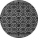 Round Abstract Gray Modern Rug, abs4362gry