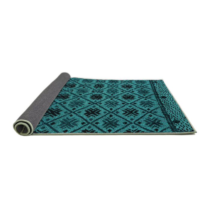 Sideview of Abstract Turquoise Modern Rug, abs4362turq