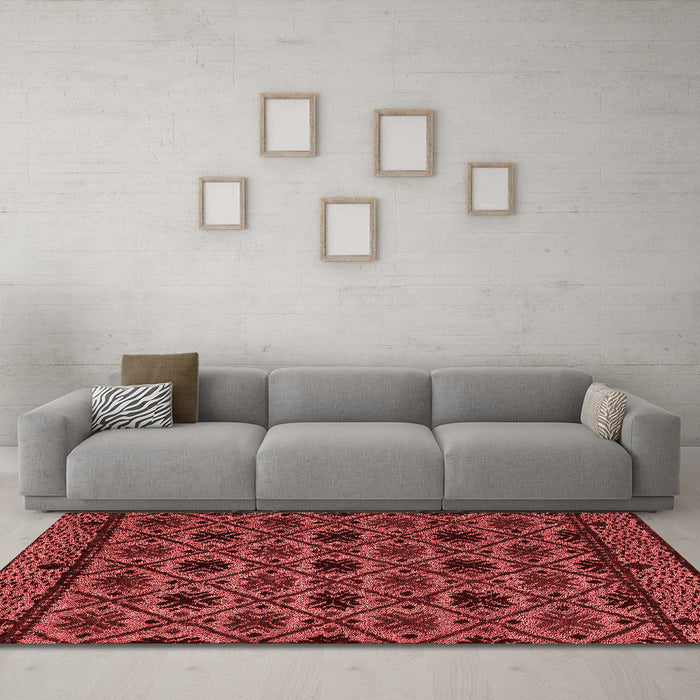 Modern Red Washable Rugs
