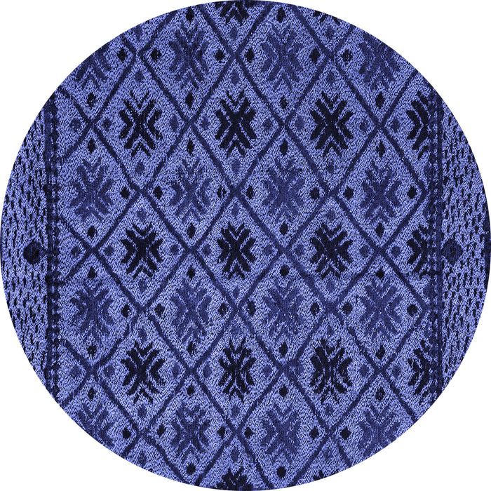 Round Machine Washable Abstract Blue Modern Rug, wshabs4362blu