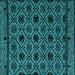 Square Abstract Turquoise Modern Rug, abs4362turq