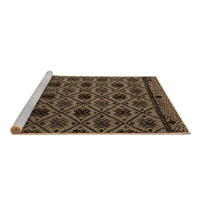 Sideview of Machine Washable Abstract Brown Modern Rug, wshabs4362brn