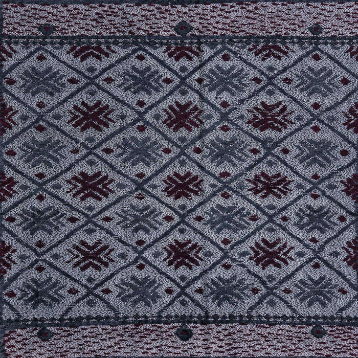 Square Machine Washable Abstract Slate Blue Grey Blue Rug, wshabs4362