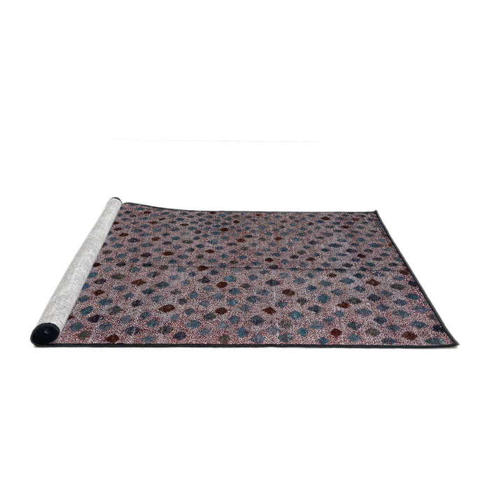 Sideview of Machine Washable Abstract Burgundy Brown Rug, wshabs4363