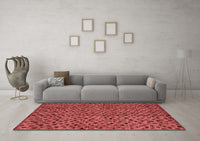 Machine Washable Abstract Red Modern Rug, wshabs4363red