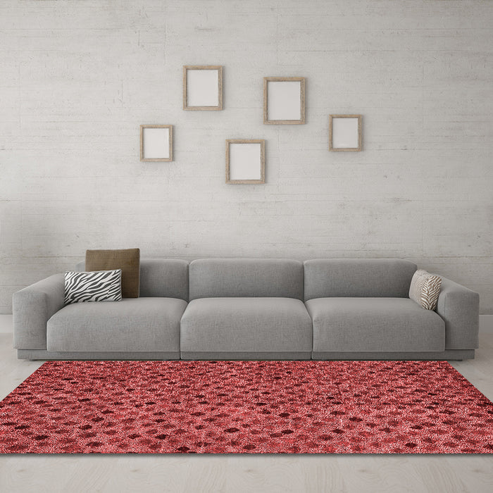 Modern Red Washable Rugs