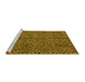 Sideview of Machine Washable Abstract Yellow Modern Rug, wshabs4363yw