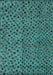 Machine Washable Abstract Turquoise Modern Area Rugs, wshabs4363turq