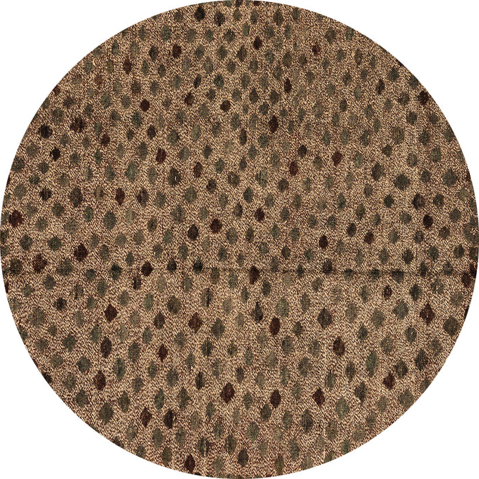 Round Machine Washable Abstract Brown Modern Rug, wshabs4363brn