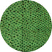 Round Abstract Green Modern Rug, abs4363grn