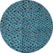 Round Abstract Light Blue Modern Rug, abs4363lblu