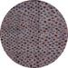 Round Abstract Burgundy Brown Modern Rug, abs4363