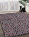 Abstract Burgundy Brown Modern Rug in Family Room, abs4363