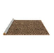 Sideview of Machine Washable Abstract Brown Modern Rug, wshabs4363brn