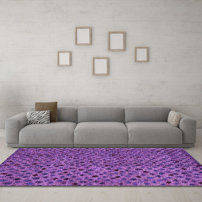 Machine Washable Abstract Purple Modern Area Rugs in a Living Room, wshabs4363pur