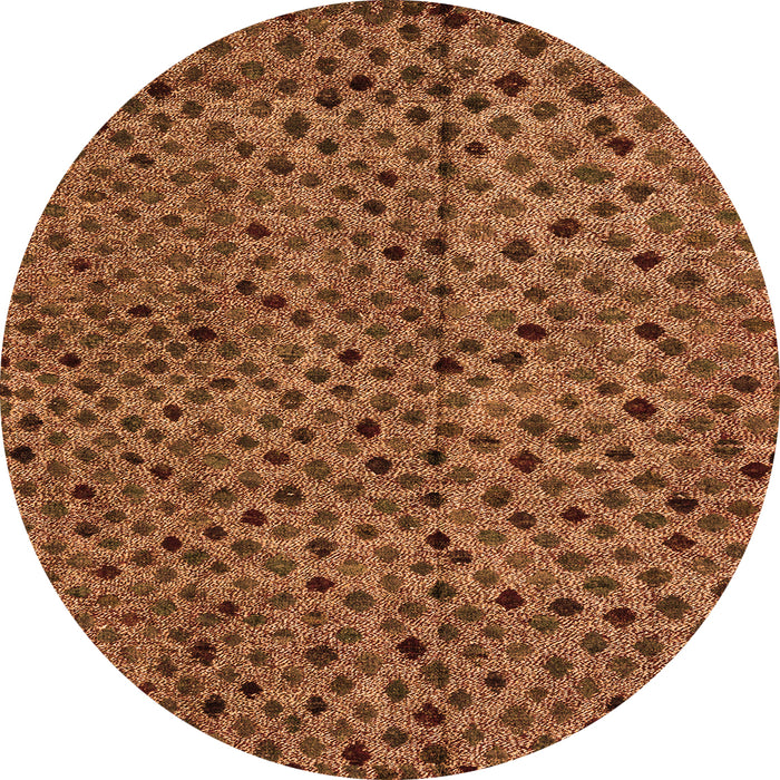 Round Abstract Orange Modern Rug, abs4363org
