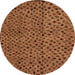 Round Abstract Orange Modern Rug, abs4363org