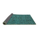 Sideview of Abstract Turquoise Modern Rug, abs4363turq