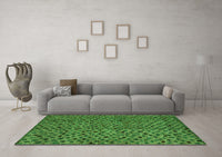 Machine Washable Abstract Green Modern Rug, wshabs4363grn