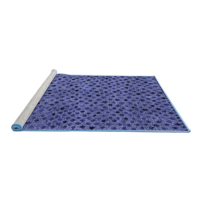 Sideview of Machine Washable Abstract Blue Modern Rug, wshabs4363blu