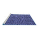 Sideview of Machine Washable Abstract Blue Modern Rug, wshabs4363blu