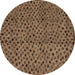 Round Abstract Brown Modern Rug, abs4363brn