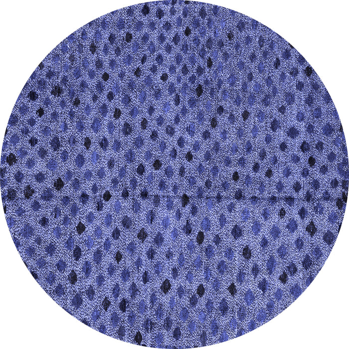 Round Machine Washable Abstract Blue Modern Rug, wshabs4363blu
