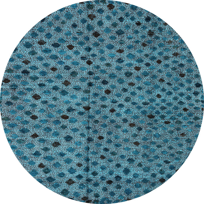 Round Machine Washable Abstract Light Blue Modern Rug, wshabs4363lblu