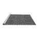 Sideview of Machine Washable Abstract Gray Modern Rug, wshabs4363gry