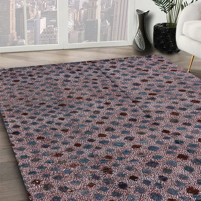 Machine Washable Abstract Burgundy Brown Rug in a Family Room, wshabs4363