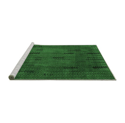 Sideview of Machine Washable Persian Emerald Green Bohemian Area Rugs, wshabs4364emgrn