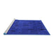 Sideview of Machine Washable Persian Blue Bohemian Rug, wshabs4364blu