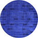 Round Persian Blue Bohemian Rug, abs4364blu